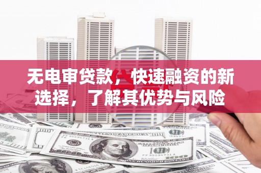 治多无电审贷款，快速融资的新选择，了解其优势与风险