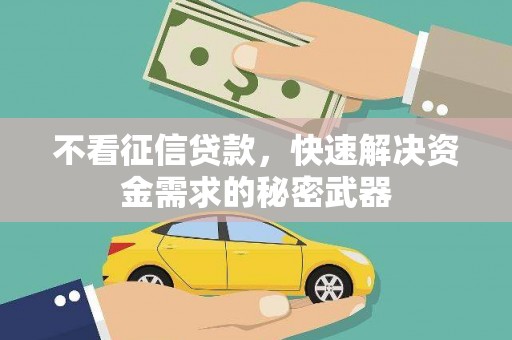 任城不看征信贷款，快速解决资金需求的秘密武器