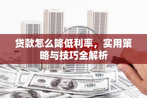 源城贷款怎么降低利率，实用策略与技巧全解析