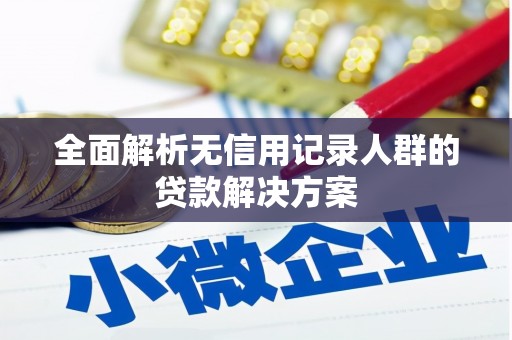 襄汾全面解析无信用记录人群的贷款解决方案
